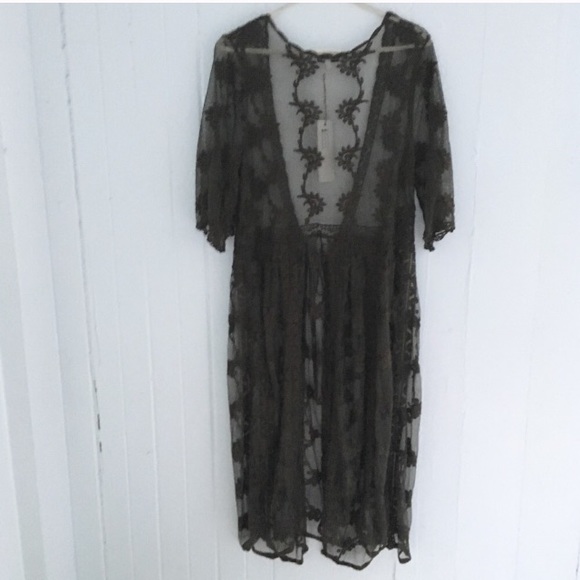 NWT Woven Heart Lace Kimono Duster Cardigan - Picture 4 of 4